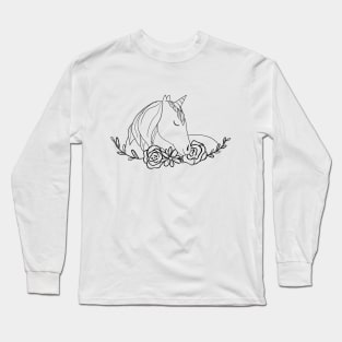 Unicorn and flowers Long Sleeve T-Shirt